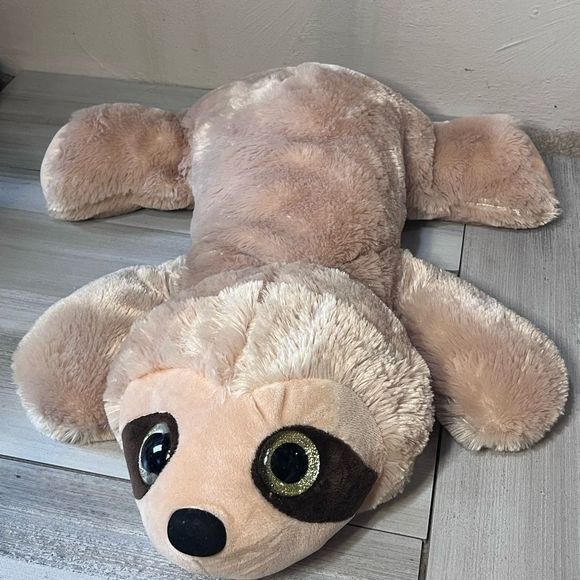 DanDee Collectors Choice Plushy Sloth 24”So So Soft Laying Down Big Glitter Eyes - Picture 2 of 6